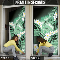 Piko Hawaiian Door Cover Green Galaxy Spiral Plumeria Tribal Patterns DT05 - Polynesian Pride