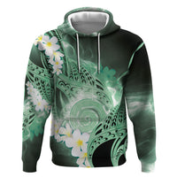 Piko Hawaiian Hoodie Green Galaxy Spiral Plumeria Tribal Patterns DT05 Pullover Hoodie Green - Polynesian Pride