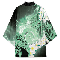 Piko Hawaiian Kimono Green Galaxy Spiral Plumeria Tribal Patterns DT05 - Polynesian Pride