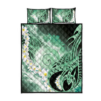 Piko Hawaiian Quilt Bed Set Green Galaxy Spiral Plumeria Tribal Patterns DT05 - Polynesian Pride
