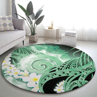 Piko Hawaiian Round Carpet Green Galaxy Spiral Plumeria Tribal Patterns DT05 - Polynesian Pride