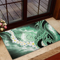 Piko Hawaiian Rubber Doormat Green Galaxy Spiral Plumeria Tribal Patterns DT05 - Polynesian Pride