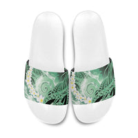 Piko Hawaiian Slide Sandals Green Galaxy Spiral Plumeria Tribal Patterns DT05 Green - Polynesian Pride
