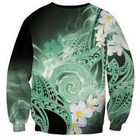 Piko Hawaiian Sweatshirt Green Galaxy Spiral Plumeria Tribal Patterns DT05 - Polynesian Pride
