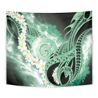 Piko Hawaiian Tapestry Green Galaxy Spiral Plumeria Tribal Patterns DT05 - Polynesian Pride