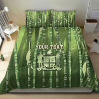 Personalised Fiji Language Week Sugarcane Masi Bedding Set Green Tapa Tribal Pattern DT05 - Polynesian Pride