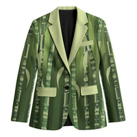 Personalised Fiji Language Week Sugarcane Masi Blazer Green Tapa Tribal Pattern DT05 Unisex Green - Polynesian Pride