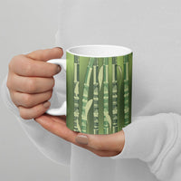 Personalised Fiji Language Week Sugarcane Masi Ceramic Mug Green Tapa Tribal Pattern
