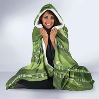 Personalised Fiji Language Week Sugarcane Masi Hooded Blanket Green Tapa Tribal Pattern DT05 - Polynesian Pride