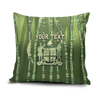 Personalised Fiji Language Week Sugarcane Masi Pillow Cover Green Tapa Tribal Pattern DT05 Green - Polynesian Pride