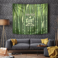Personalised Fiji Language Week Sugarcane Masi Tapestry Green Tapa Tribal Pattern DT05 Green - Polynesian Pride
