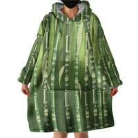 Personalised Fiji Language Week Sugarcane Masi Wearable Blanket Hoodie Green Tapa Tribal Pattern DT05 - Polynesian Pride