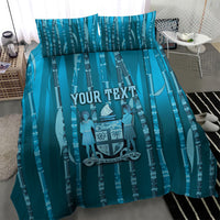 Personalised Fiji Language Week Sugarcane Masi Bedding Set Blue Tapa Tribal Pattern DT05 - Polynesian Pride
