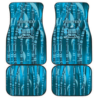 Personalised Fiji Language Week Sugarcane Masi Car Mats Blue Tapa Tribal Pattern DT05 - Polynesian Pride