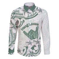 Aloha Hawaii Shaka Family Matching Short Sleeve Bodycon Dress and Hawaiian Shirt Hang Loose Mint Version - Polynesian Pride