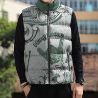 Aloha Hawaii Shaka Sleeveless Puffer Jacket Hang Loose Mint Version - Polynesian Pride