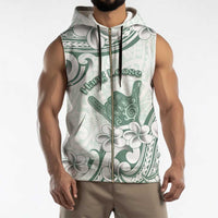 Aloha Hawaii Shaka Sleeveless Zip Hoodie Hang Loose Mint Version - Polynesian Pride