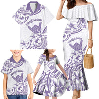 Aloha Hawaii Shaka Family Matching Mermaid Dress and Hawaiian Shirt Hang Loose Purple Version - Polynesian Pride