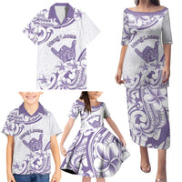 Aloha Hawaii Shaka Family Matching Puletasi and Hawaiian Shirt Hang Loose Purple Version - Polynesian Pride