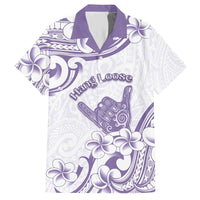 Aloha Hawaii Shaka Family Matching Short Sleeve Bodycon Dress and Hawaiian Shirt Hang Loose Purple Version - Polynesian Pride