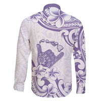 Aloha Hawaii Shaka Family Matching Short Sleeve Bodycon Dress and Hawaiian Shirt Hang Loose Purple Version - Polynesian Pride