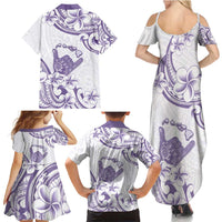 Aloha Hawaii Shaka Family Matching Summer Maxi Dress and Hawaiian Shirt Hang Loose Purple Version - Polynesian Pride