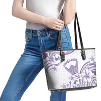 Aloha Hawaii Shaka Leather Tote Bag Hang Loose Purple Version - Polynesian Pride