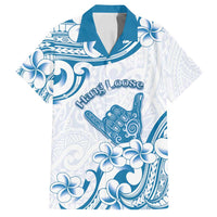 Aloha Hawaii Shaka Family Matching Long Sleeve Bodycon Dress and Hawaiian Shirt Hang Loose Blue Version - Polynesian Pride