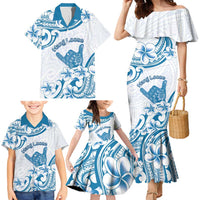 Aloha Hawaii Shaka Family Matching Mermaid Dress and Hawaiian Shirt Hang Loose Blue Version - Polynesian Pride