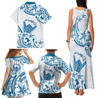 Aloha Hawaii Shaka Family Matching Tank Maxi Dress and Hawaiian Shirt Hang Loose Blue Version - Polynesian Pride
