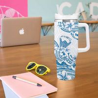 Aloha Hawaii Shaka Tumbler With Handle Hang Loose Blue Version - Polynesian Pride