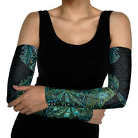 Personalised New Zealand Dart Arm Sleeves Maori Fern With Paua Shell - Polynesian Pride