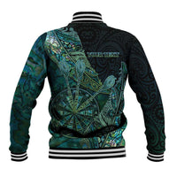 Personalised New Zealand Dart Baseball Jacket Maori Fern With Paua Shell - Polynesian Pride