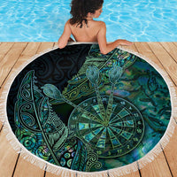 New Zealand Dart Beach Blanket Maori Fern With Paua Shell - Polynesian Pride