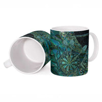 Personalised New Zealand Dart Ceramic Mug Maori Fern With Paua Shell - Polynesian Pride