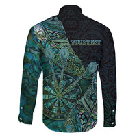 Personalised New Zealand Dart Family Matching Puletasi and Hawaiian Shirt Maori Fern With Paua Shell - Polynesian Pride