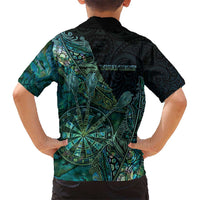 Personalised New Zealand Dart Kid Hawaiian Shirt Maori Fern With Paua Shell - Polynesian Pride