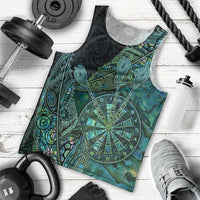 Personalised New Zealand Dart Men Tank Top Maori Fern With Paua Shell - Polynesian Pride