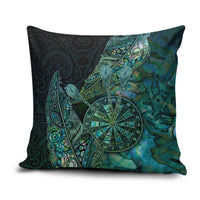 New Zealand Dart Pillow Cover Maori Fern With Paua Shell - Polynesian Pride