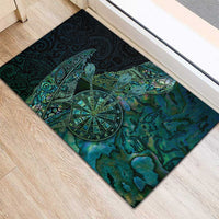 New Zealand Dart Rubber Doormat Maori Fern With Paua Shell - Polynesian Pride