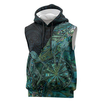 Personalised New Zealand Dart Sleeveless Hoodie Maori Fern With Paua Shell - Polynesian Pride
