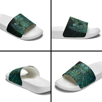 New Zealand Dart Slide Sandals Maori Fern With Paua Shell - Polynesian Pride
