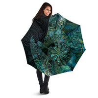 New Zealand Dart Umbrella Maori Fern With Paua Shell DT05 - Polynesian Pride