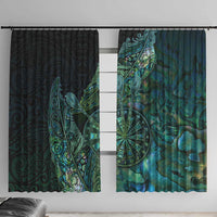 New Zealand Dart Window Curtain Maori Fern With Paua Shell - Polynesian Pride