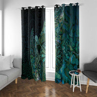 New Zealand Dart Window Curtain Maori Fern With Paua Shell - Polynesian Pride