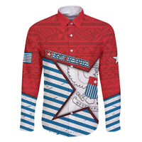 West Papua Morning Star Family Matching Off The Shoulder Long Sleeve Dress and Hawaiian Shirt One People One Soul - Polynesian Pride