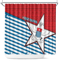 West Papua Morning Star Shower Curtain One People One Soul - Polynesian Pride