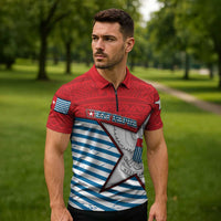 West Papua Morning Star Zipper Polo Shirt One People One Soul - Polynesian Pride