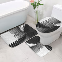 New Zealand Football Bathroom Set Silver Fern Maori Pattern Monochrome