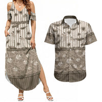 Hawaii Christmas In July Couples Matching Summer Maxi Dress and Hawaiian Shirt Beige Mele Kalikimaka Sea Animals DT05 Beige - Polynesian Pride